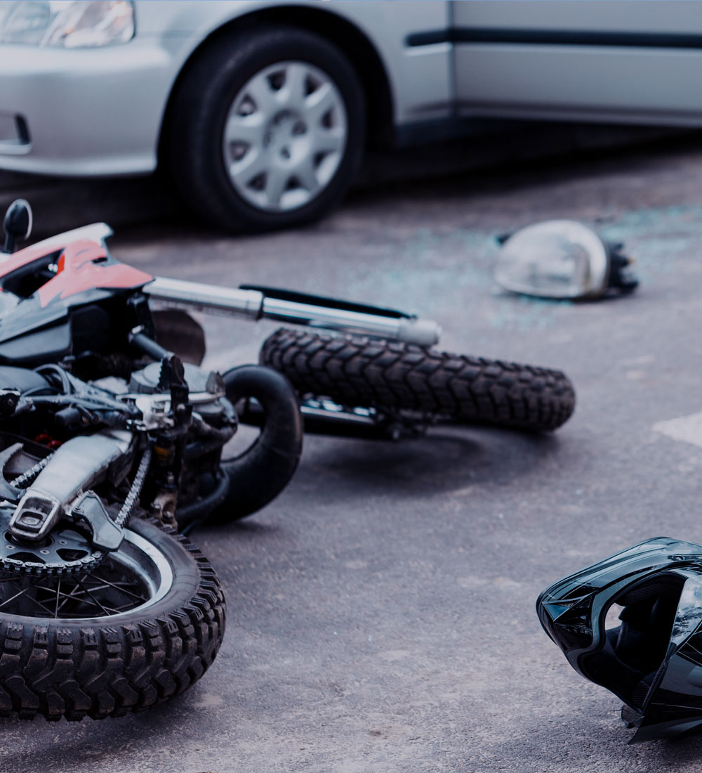 An accident with a motorcycle 