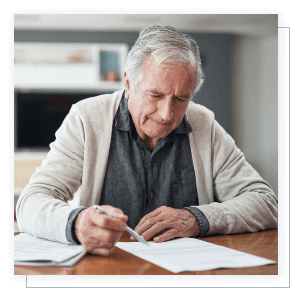 A man writing his well